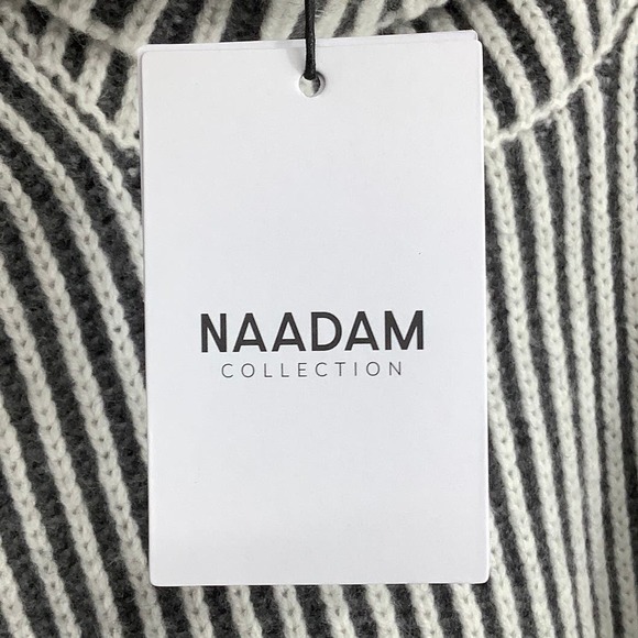 NEW! Naadam One Size $595 Wool Blend Fisherman Color Block Poncho Gray Blue J7-6 - Picture 11 of 13